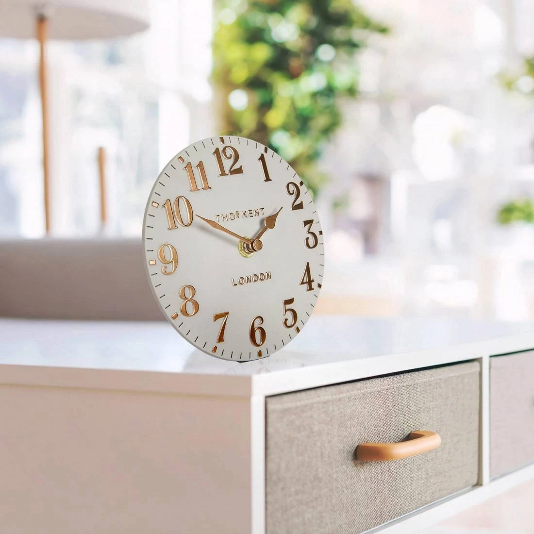 Thomas Kent Arabic Limestone 6In Mantel Clock 2 Thomas Kent Arabic Limestone 6In Mantel Clock - Image 2