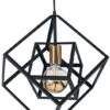Pacific Lifestyle Cube Matt Black & Gold Pendant