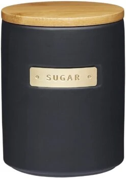 Masterclass Ceramic Black Sugar Canister