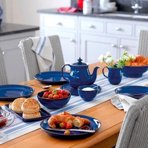 Denby Imperial Blue Medium Coupe Plate 4 Denby Imperial Blue Medium Coupe Plate - Image 4