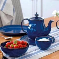 Denby Imperial Blue 12 Piece Coupe Set 5 Denby Imperial Blue 12 Piece Coupe Set -Le Creuset Sales Store 35668 14828