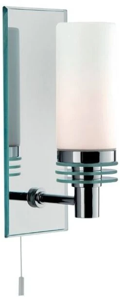 Searchlight Chrome Bathroom Wall Light With Mirror Backplate IP44