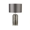 Searchlight Smoked Ridged Table Lamp With Grey Shade