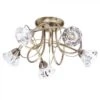 BHS Marianne Flush Ceiling 5 Light Antique Brass