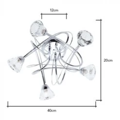 BHS Marianne Flush Ceiling 5 Light Chrome -Le Creuset Sales Store 42828 7700