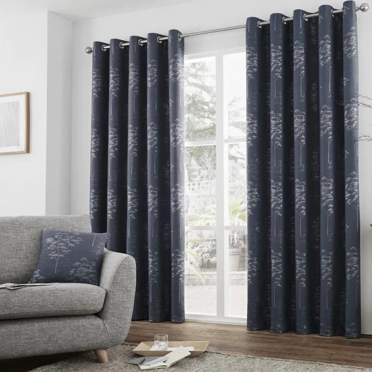 Curtina Elmwood Navy Curtains 1 Curtina Elmwood Navy Curtains