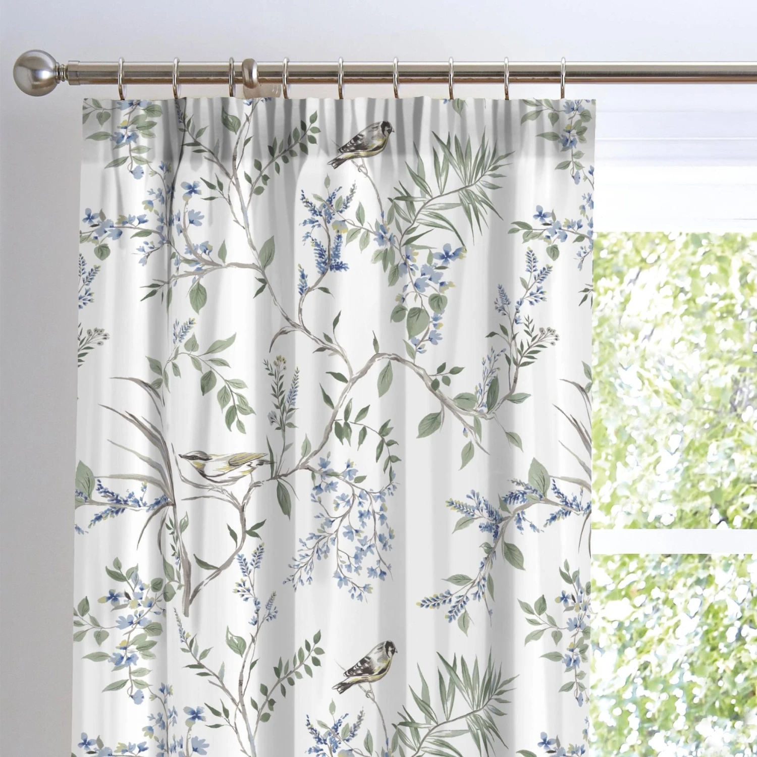 Dreams & Drapes Nora Blossom Curtains Green 66x72 2 Dreams & Drapes Nora Blossom Curtains Green 66x72 - Image 2