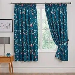 Dreams & Drapes Sweet Pea Teal 66x72 Curtains