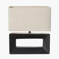 Pacific Lifestyle Block Black Ceramic Rectangular Table Lamp