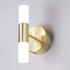 BHS Lois Twin Frosted Wall Light Satin Brass -Le Creuset Sales Store 50013 33768
