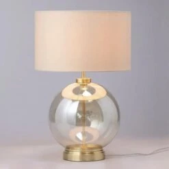 BHS Metro Clear Glass Sphere Table Lamps Lamp Satin Brass. 6 BHS Metro Clear Glass Sphere Table Lamps Lamp Satin Brass. -Le Creuset Sales Store 50014 33772