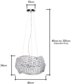 BHS Cypress Small Crystal Rings Ceiling Pendant Chrome -Le Creuset Sales Store 50023 33764